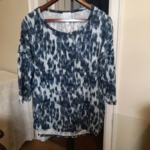 3/$20 Sunday blue and white top
